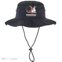 White Rabbit US Flag Q Anon Bucket Hat thumb 0