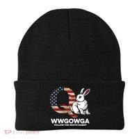 White Rabbit US Flag Q Anon Beanie thumb 0