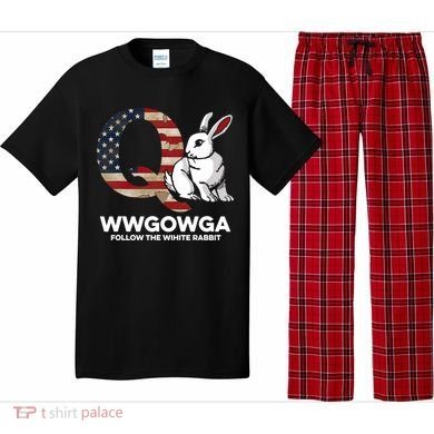 White Rabbit US Flag Q Anon Pajama Set