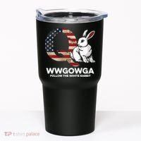 White Rabbit US Flag Q Anon Tumbler thumb 0