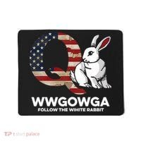 White Rabbit US Flag Q Anon Mousepad thumb 0