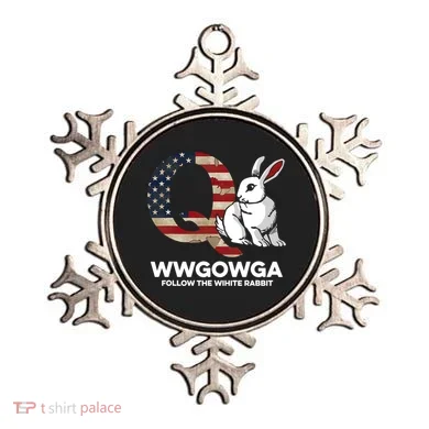 White Rabbit US Flag Q Anon Ornament