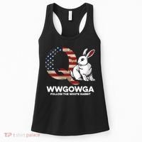 White Rabbit US Flag Q Anon Women's Tank Top thumb 0