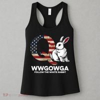 White Rabbit US Flag Q Anon Women's Tank Top thumb 3
