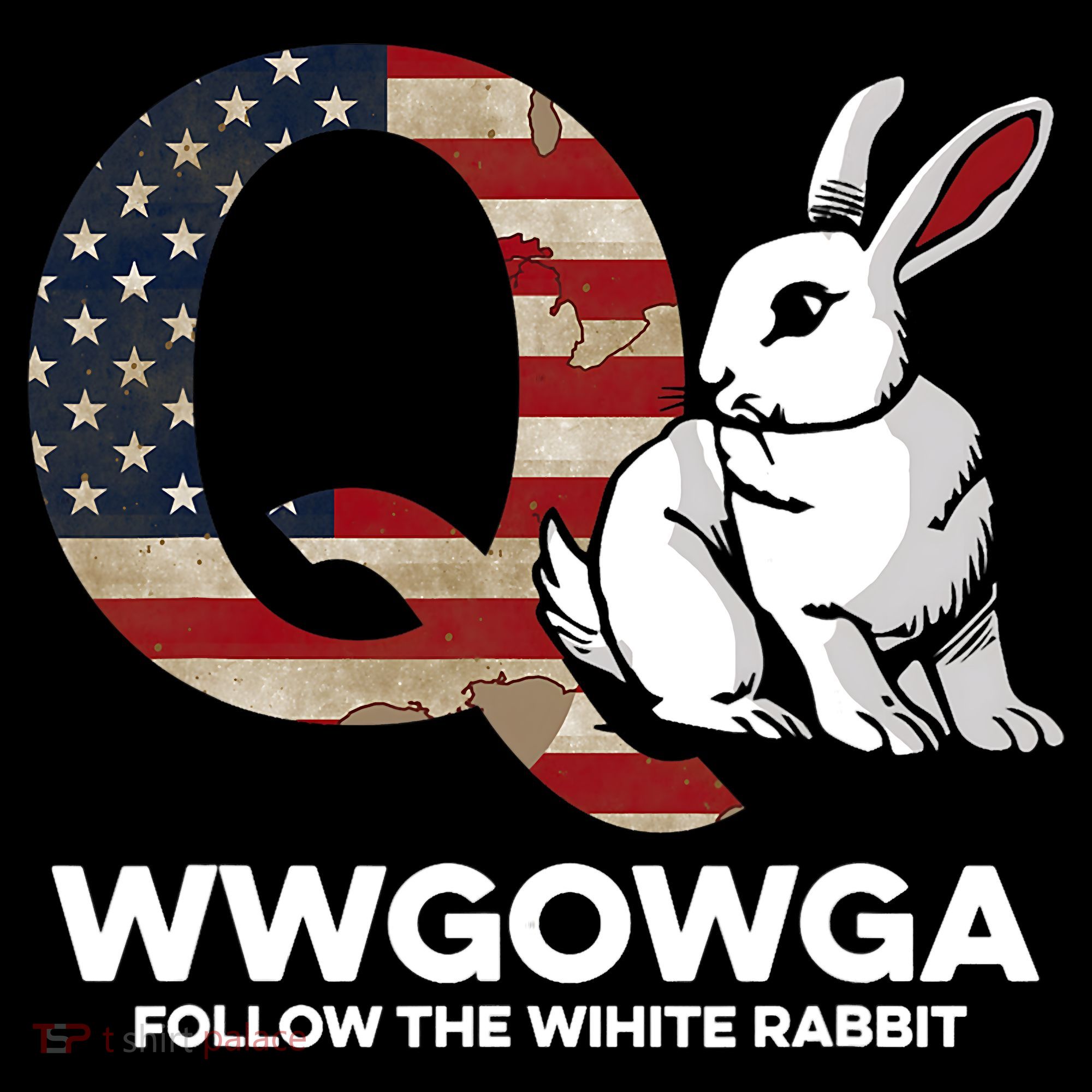 White Rabbit US Flag Q Anon Women's Tank Top
