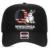 White Rabbit US Flag Q Anon Hat thumb 0