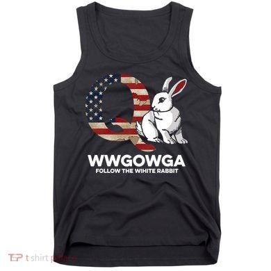 White Rabbit US Flag Q Anon Tank Top
