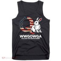 White Rabbit US Flag Q Anon Tank Top thumb 0