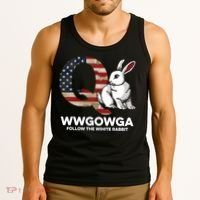 White Rabbit US Flag Q Anon Tank Top thumb 3