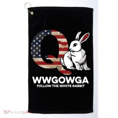 White Rabbit US Flag Q Anon Golf Towel