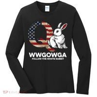 White Rabbit US Flag Q Anon Women's Long Sleeve Shirt thumb 0