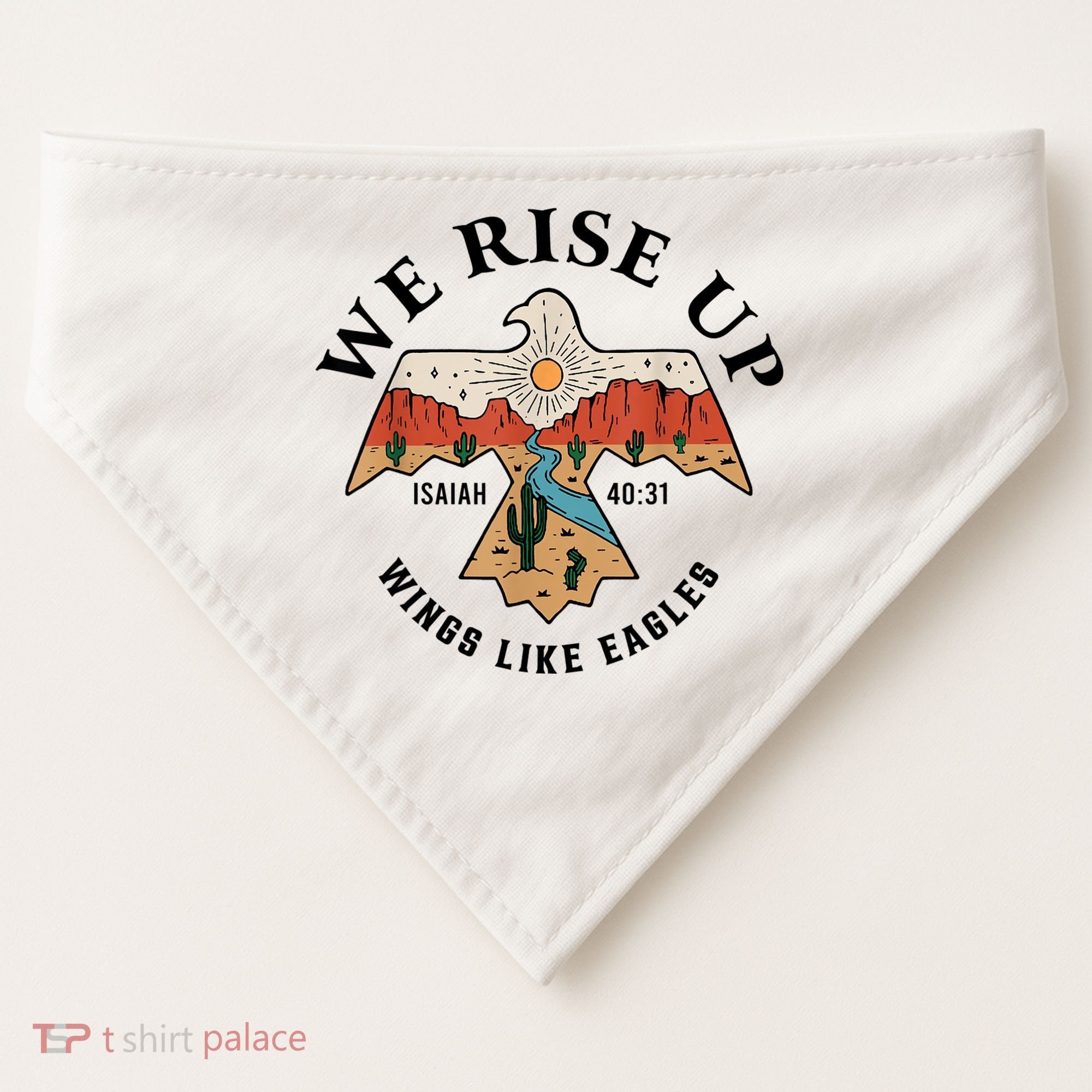 We Rise Up Wings Like Eagles USA-Made Doggie Bandana