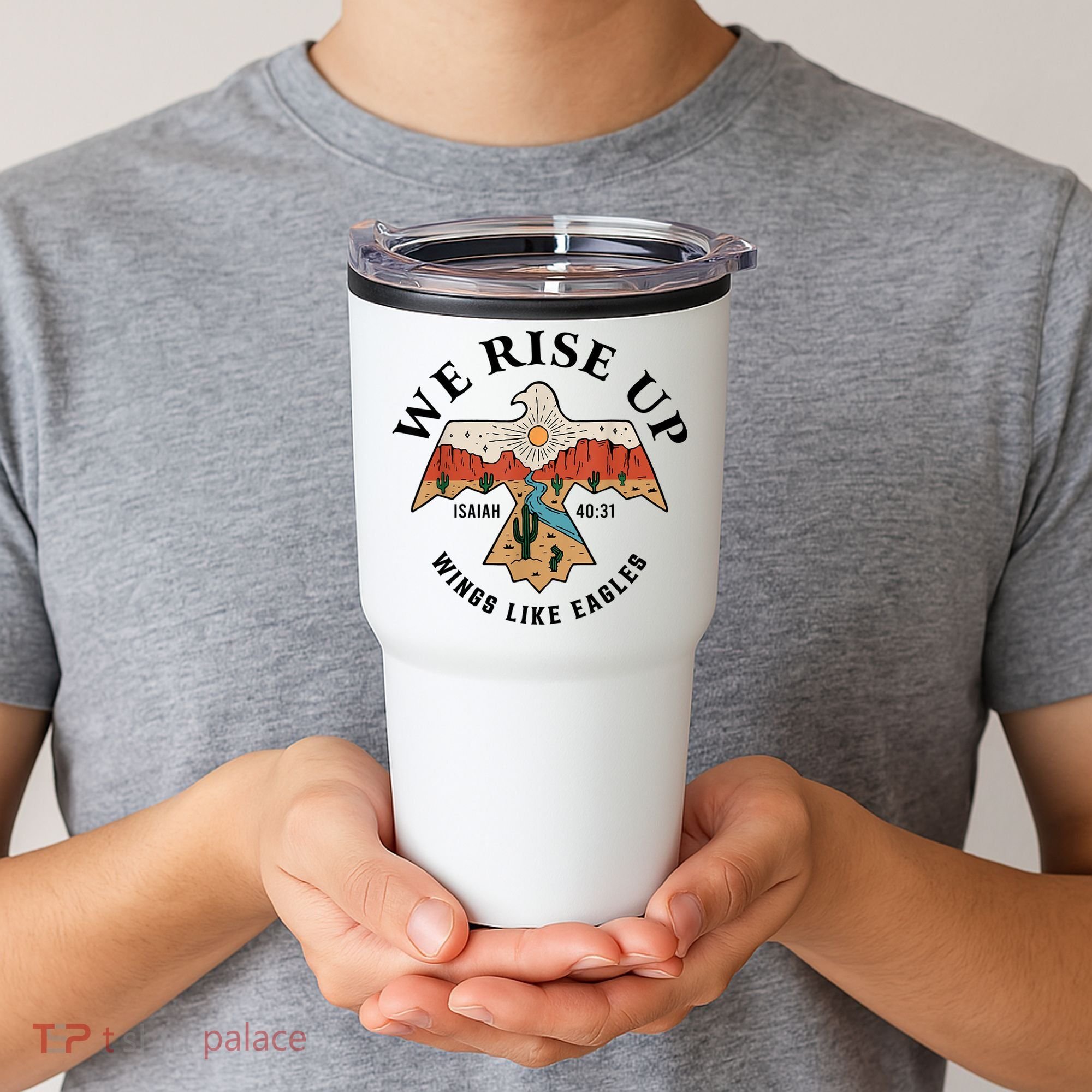 We Rise Up Wings Like Eagles Tumbler