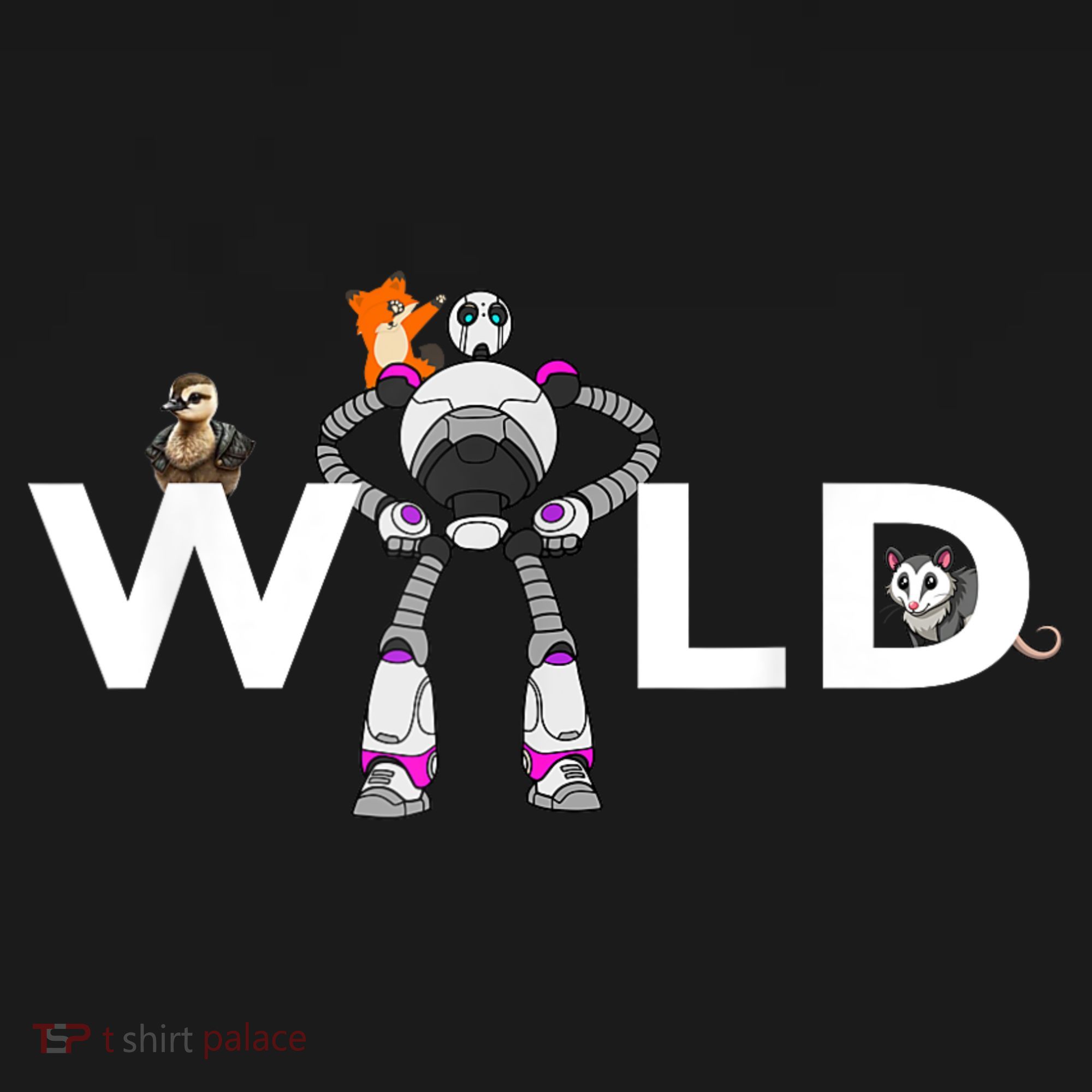 Wild Retro Vintage Robotic Robot Art Science & Math T-Shirt
