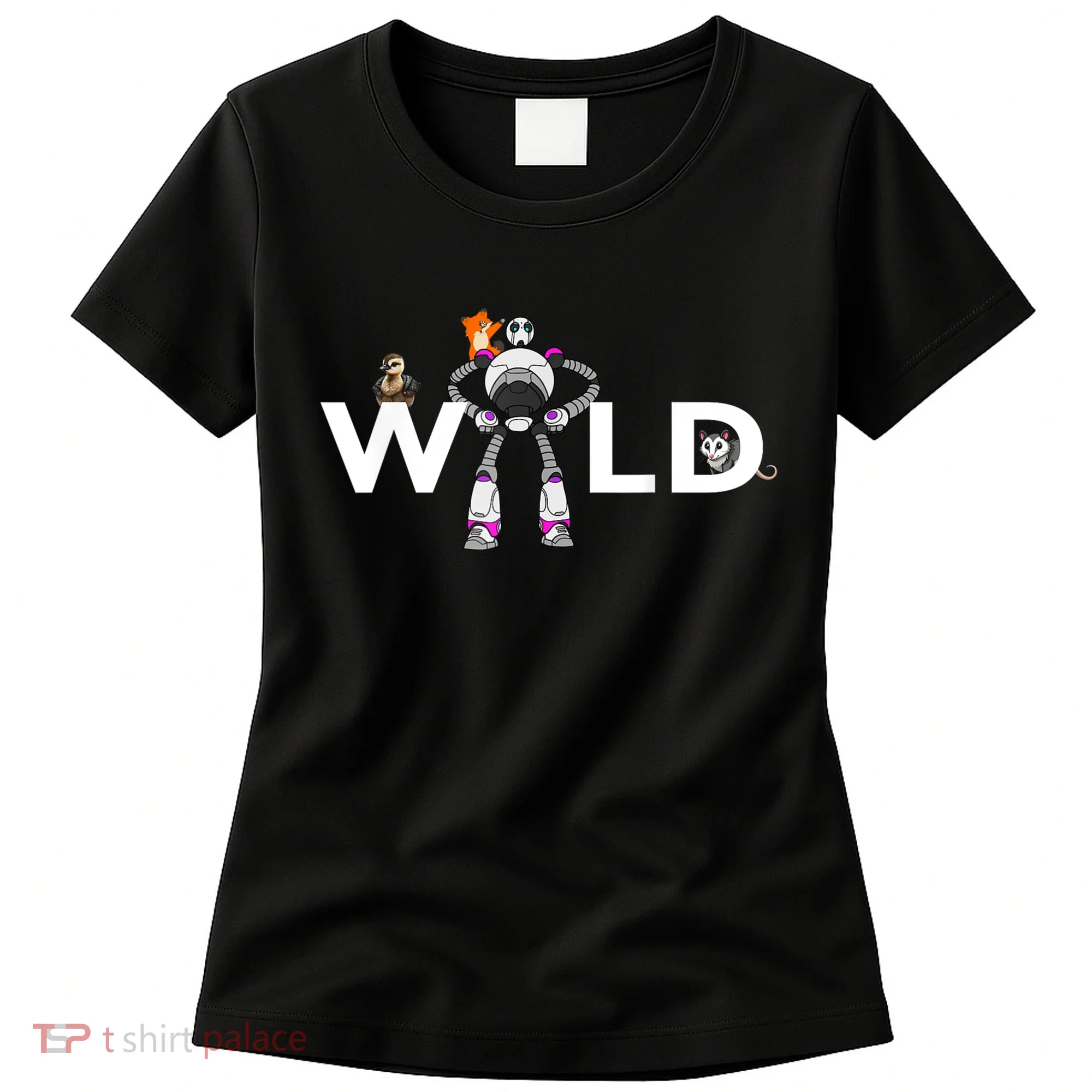 Wild Retro Vintage Robotic Robot Art Science & Math Women's T-Shirt