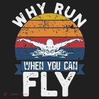 Why Run When You Can Fly Butterfly Stroke Swim Team Swimmi Beanie thumb 2