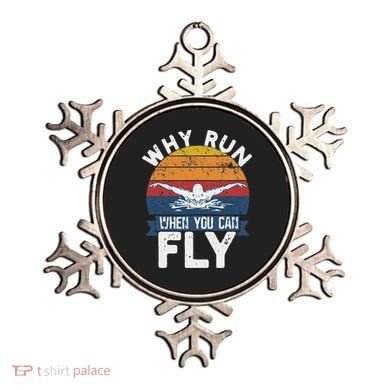Why Run When You Can Fly Butterfly Stroke Swim Team Swimmi Ornament