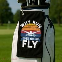 Why Run When You Can Fly Butterfly Stroke Swim Team Swimmi Golf Towel thumb 2