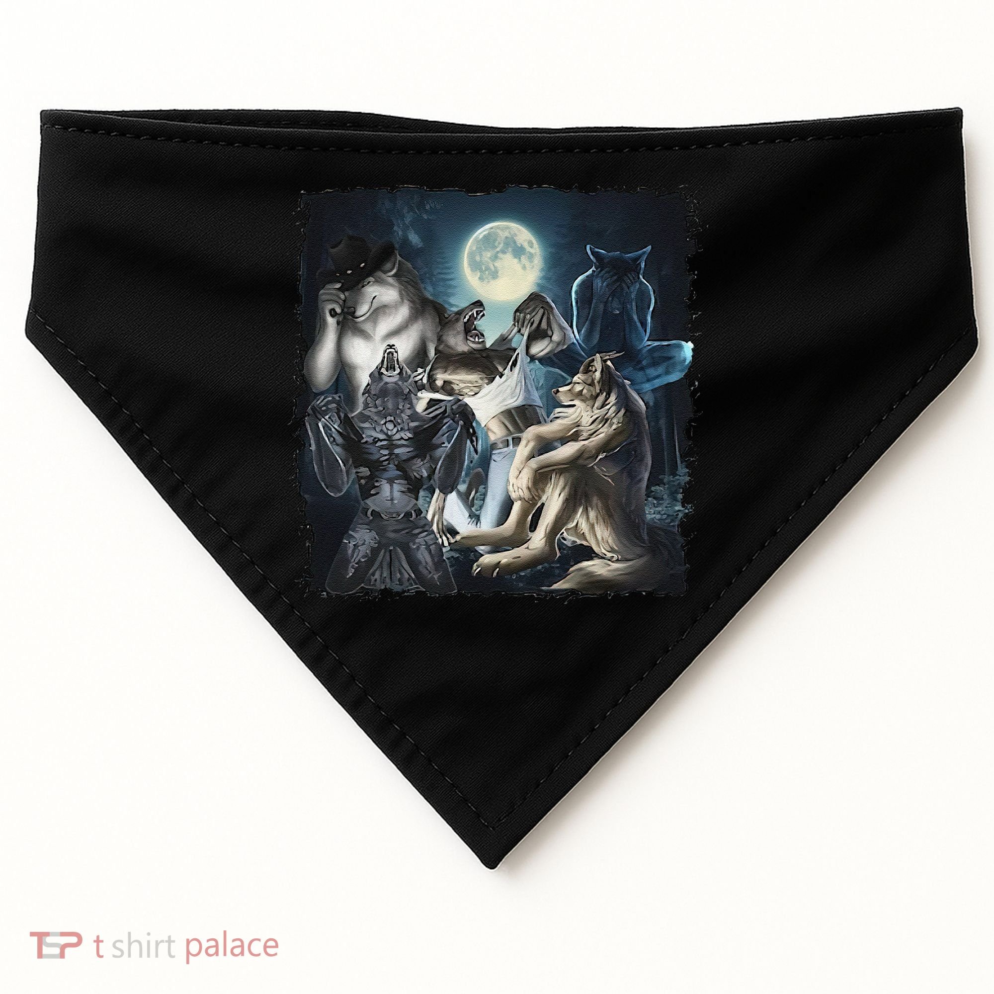 Wolf Ripping Werewolf Alpha Wolf Funny Oddly Meme USA-Made Doggie Bandana
