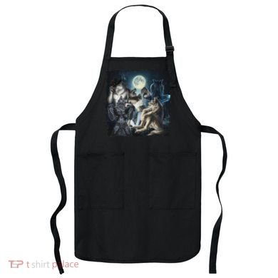 Wolf Ripping Werewolf Alpha Wolf Funny Oddly Meme Apron
