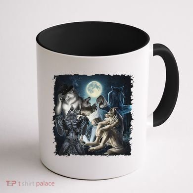 Wolf Ripping Werewolf Alpha Wolf Funny Oddly Meme Coffee Mug back