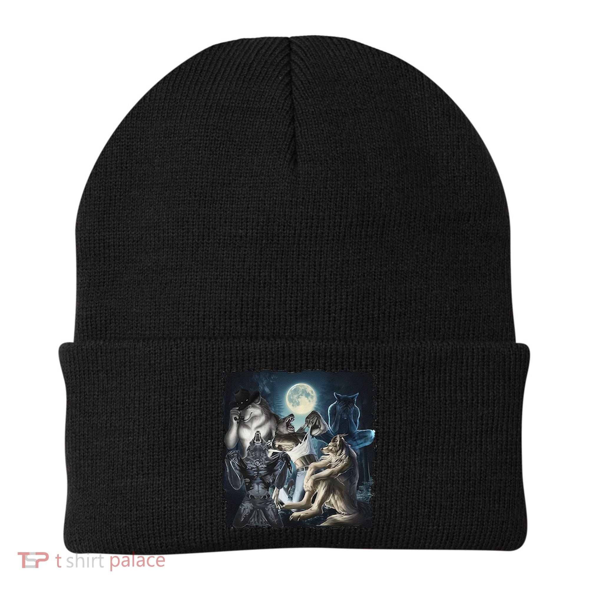 Wolf Ripping Werewolf Alpha Wolf Funny Oddly Meme Beanie