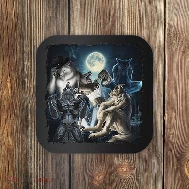 Wolf Ripping Werewolf Alpha Wolf Funny Oddly Meme Coaster