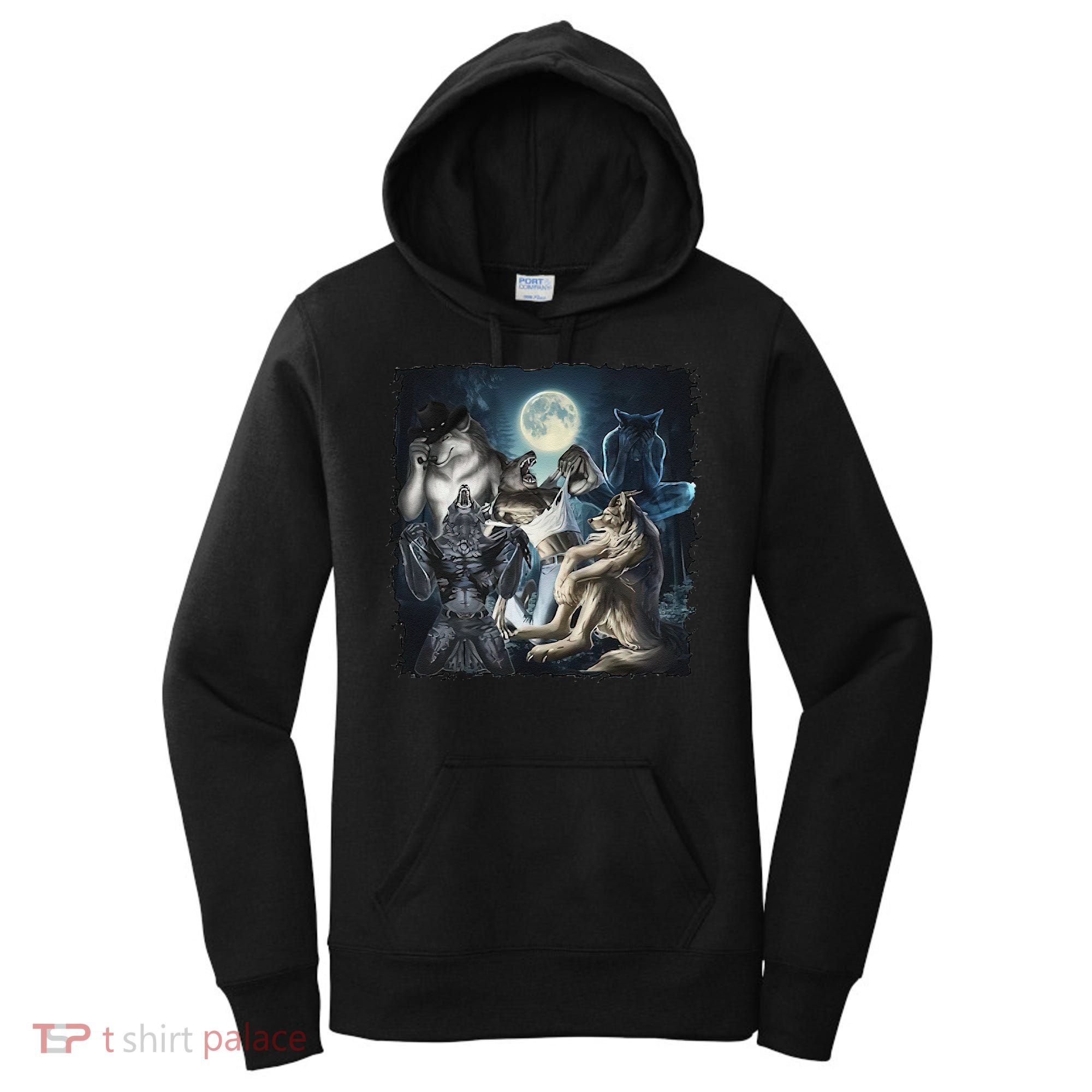 Wolf Ripping Werewolf Alpha Wolf Funny Oddly Meme Women's Hoodie