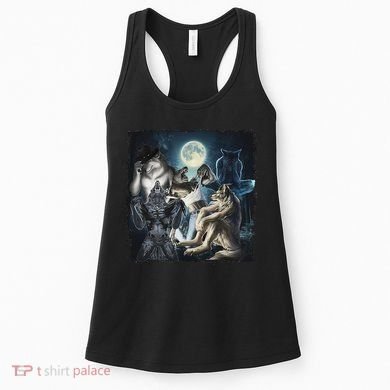 Wolf Ripping Werewolf Alpha Wolf Funny Oddly Meme Women's Tank Top