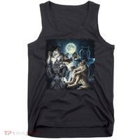 Wolf Ripping Werewolf Alpha Wolf Funny Oddly Meme Tank Top thumb 0