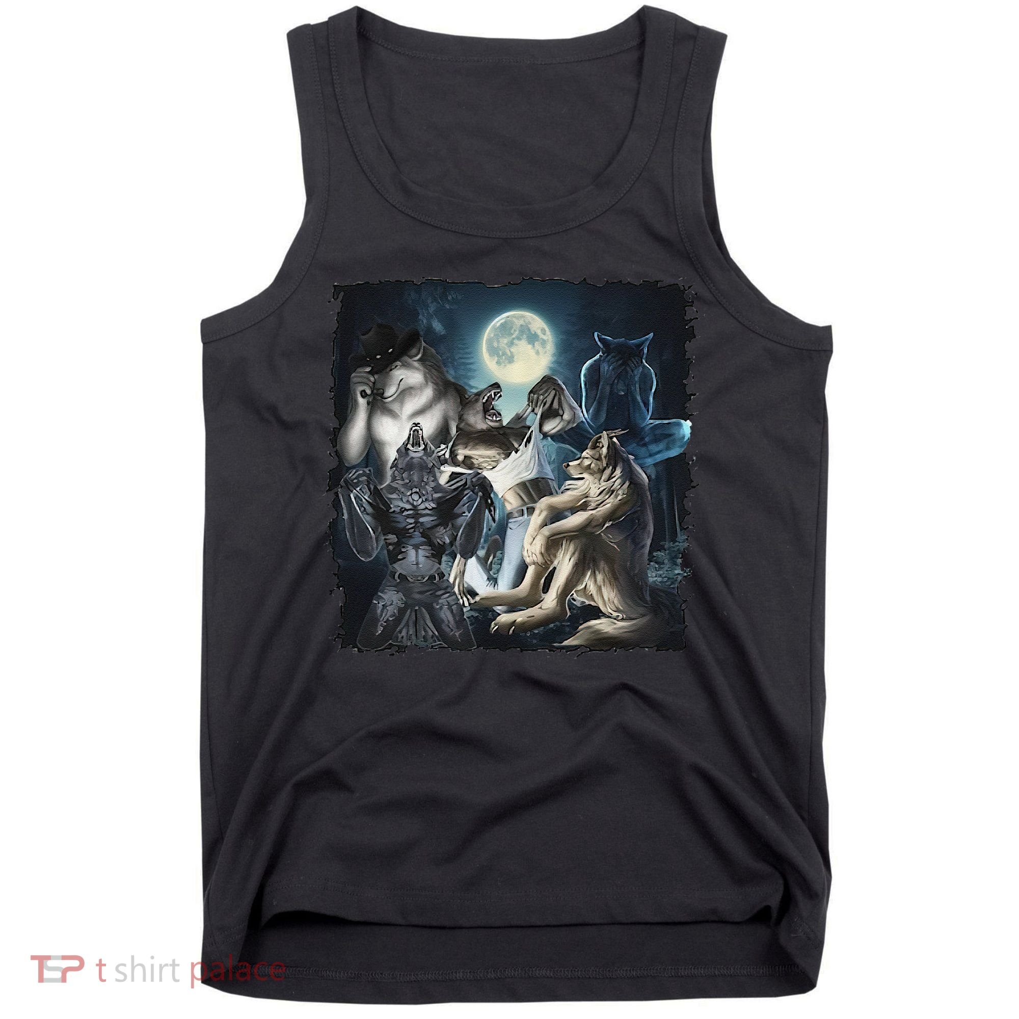 Wolf Ripping Werewolf Alpha Wolf Funny Oddly Meme Tank Top