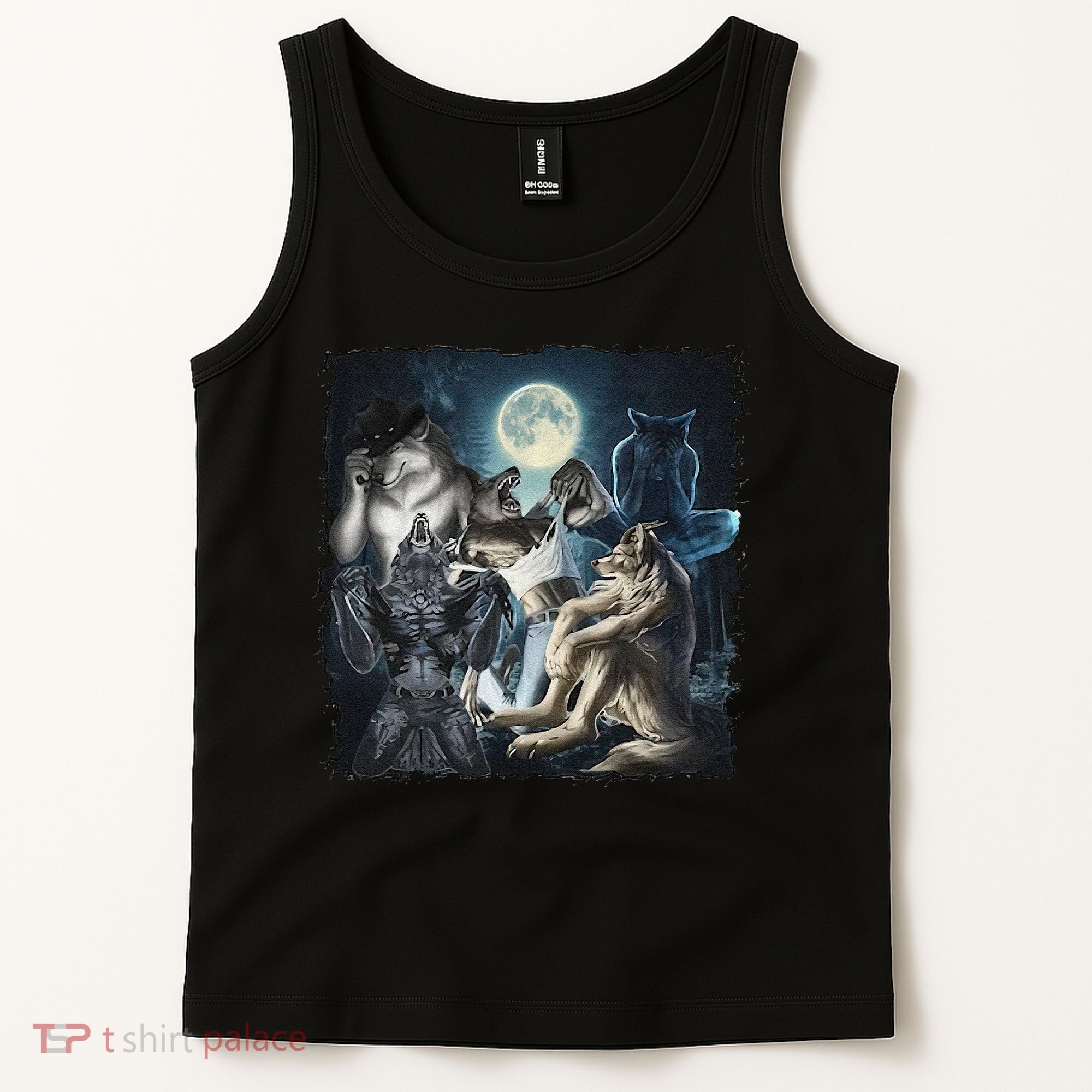 Wolf Ripping Werewolf Alpha Wolf Funny Oddly Meme Tank Top