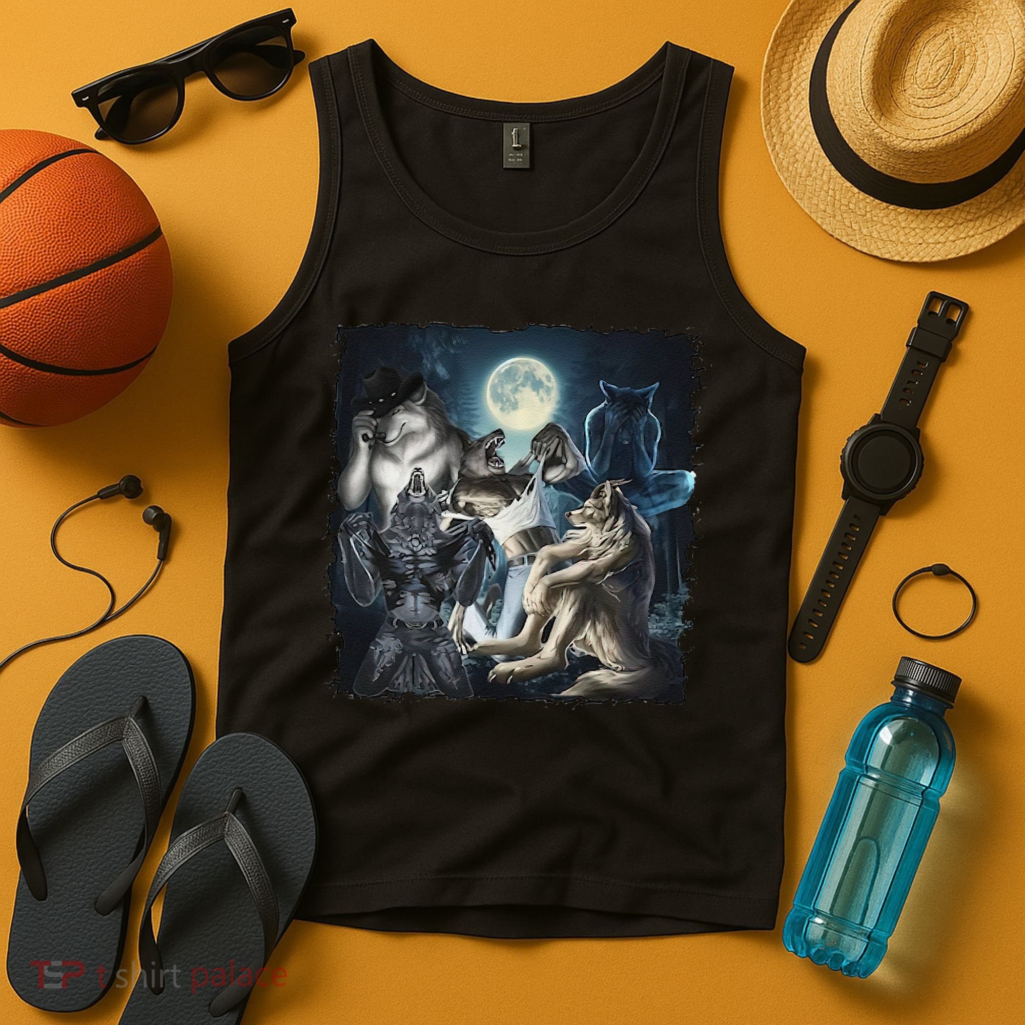 Wolf Ripping Werewolf Alpha Wolf Funny Oddly Meme Tank Top