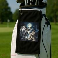 Wolf Ripping Werewolf Alpha Wolf Funny Oddly Meme Golf Towel thumb 2