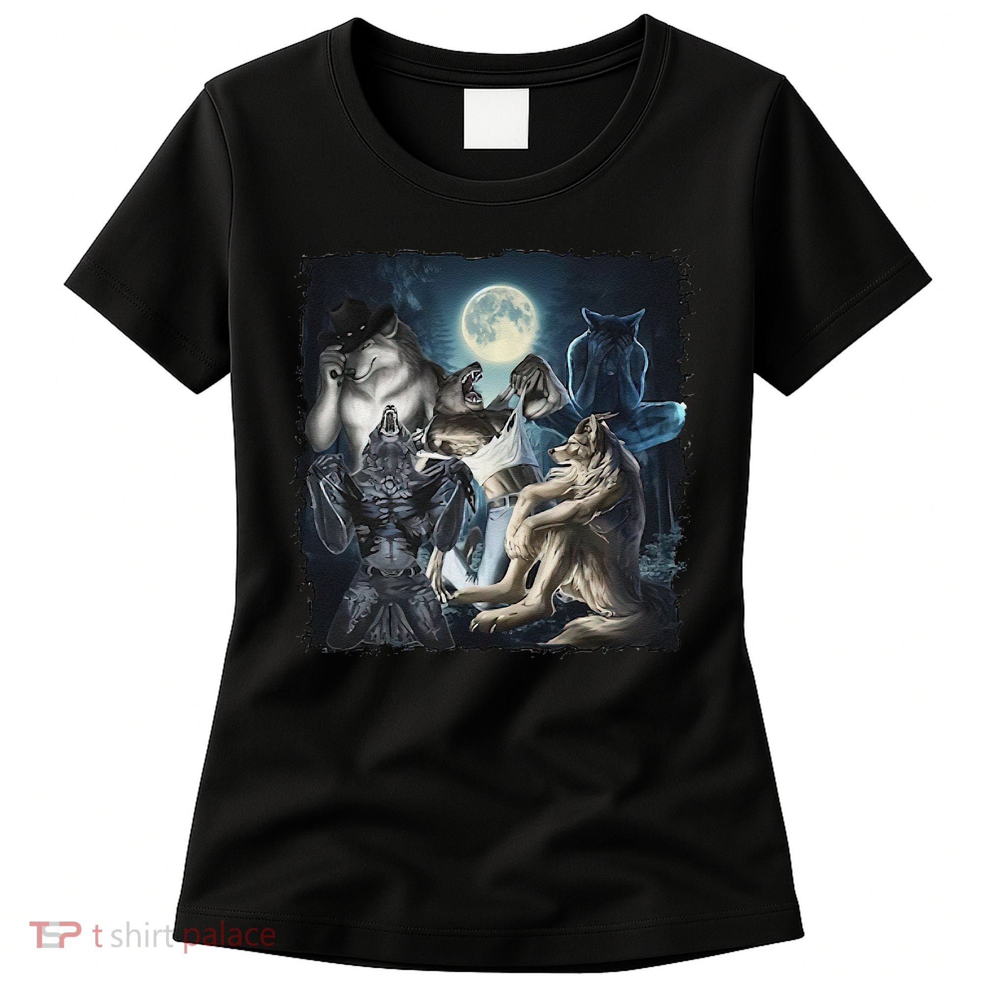 Wolf Ripping Werewolf Alpha Wolf Funny Oddly Meme Women's T-Shirt