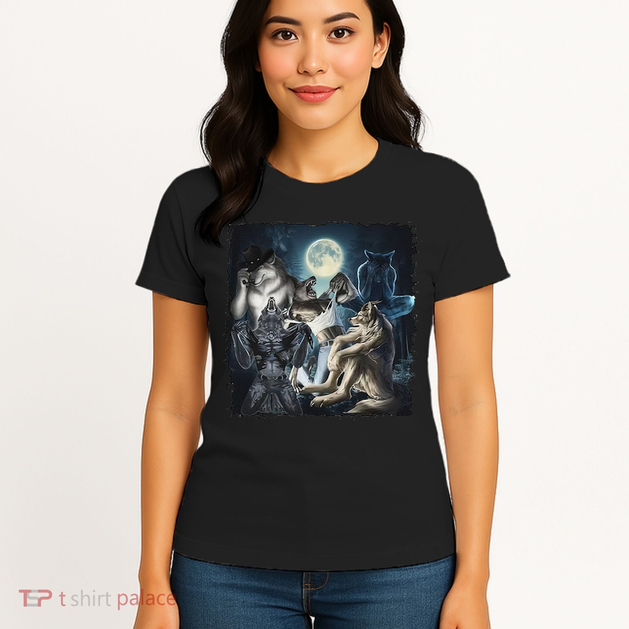 Wolf Ripping Werewolf Alpha Wolf Funny Oddly Meme Women's T-Shirt