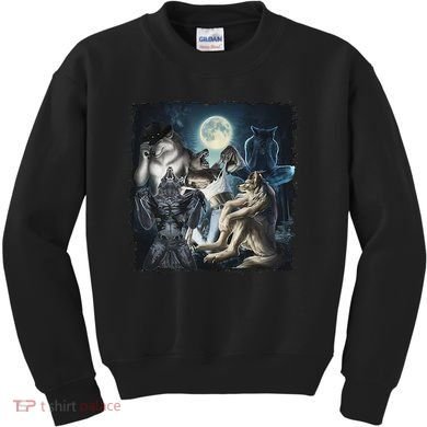 Wolf Ripping Werewolf Alpha Wolf Funny Oddly Meme Kids Sweatshirt