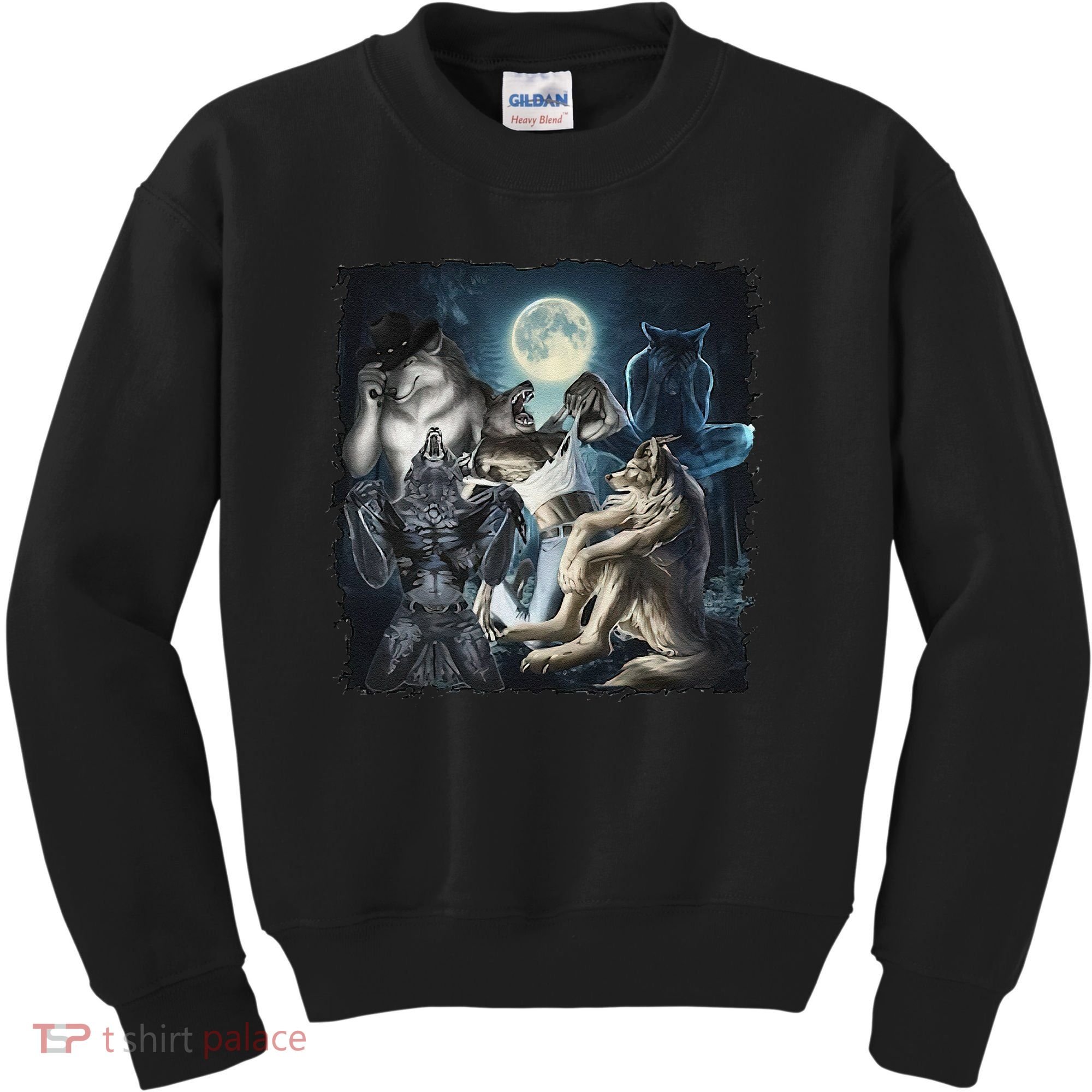 Wolf Ripping Werewolf Alpha Wolf Funny Oddly Meme Kids Sweatshirt