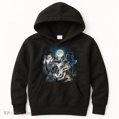 Wolf Ripping Werewolf Alpha Wolf Funny Oddly Meme Kids Hoodie