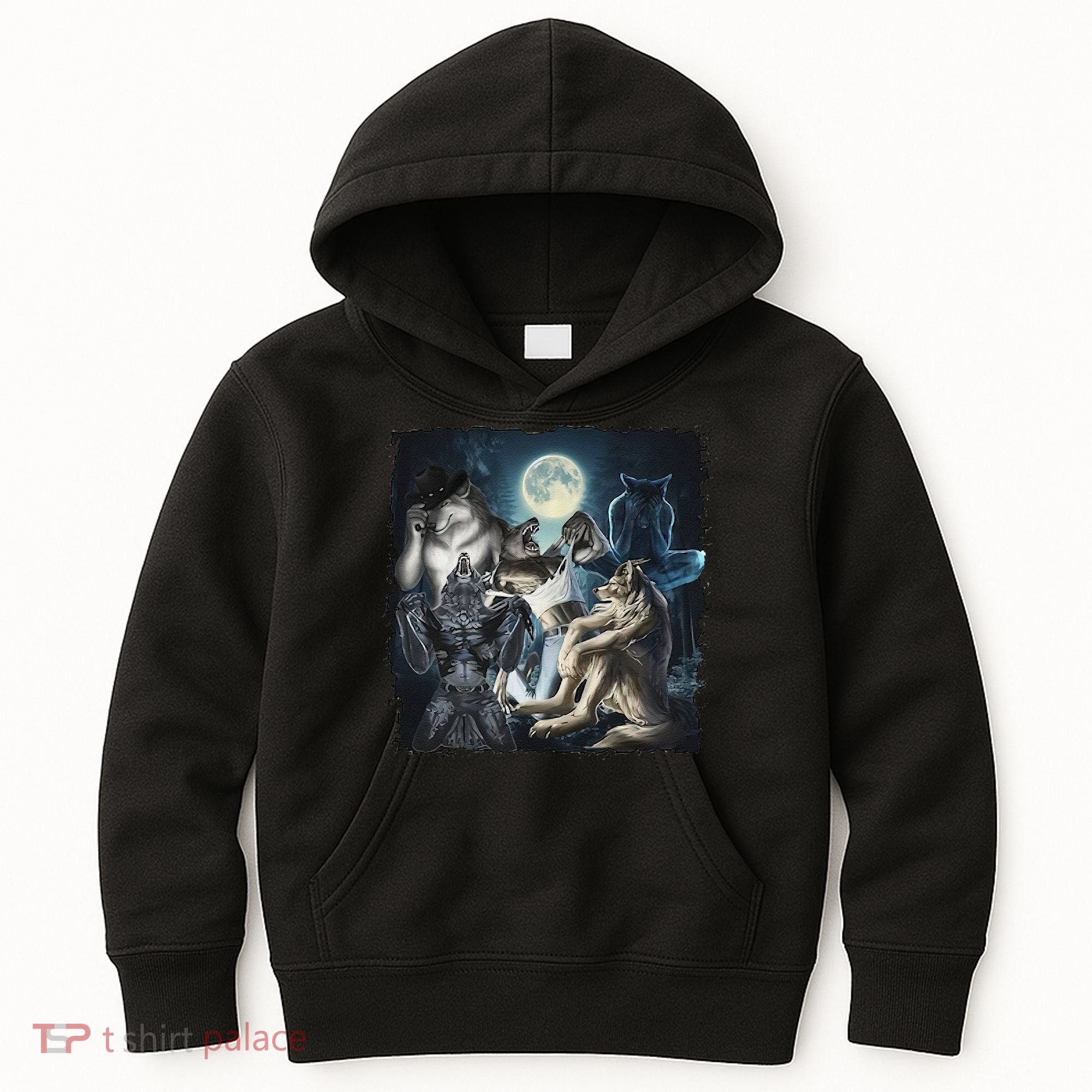 Wolf Ripping Werewolf Alpha Wolf Funny Oddly Meme Kids Hoodie