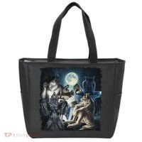 Wolf Ripping Werewolf Alpha Wolf Funny Oddly Meme Tote Bag thumb 0