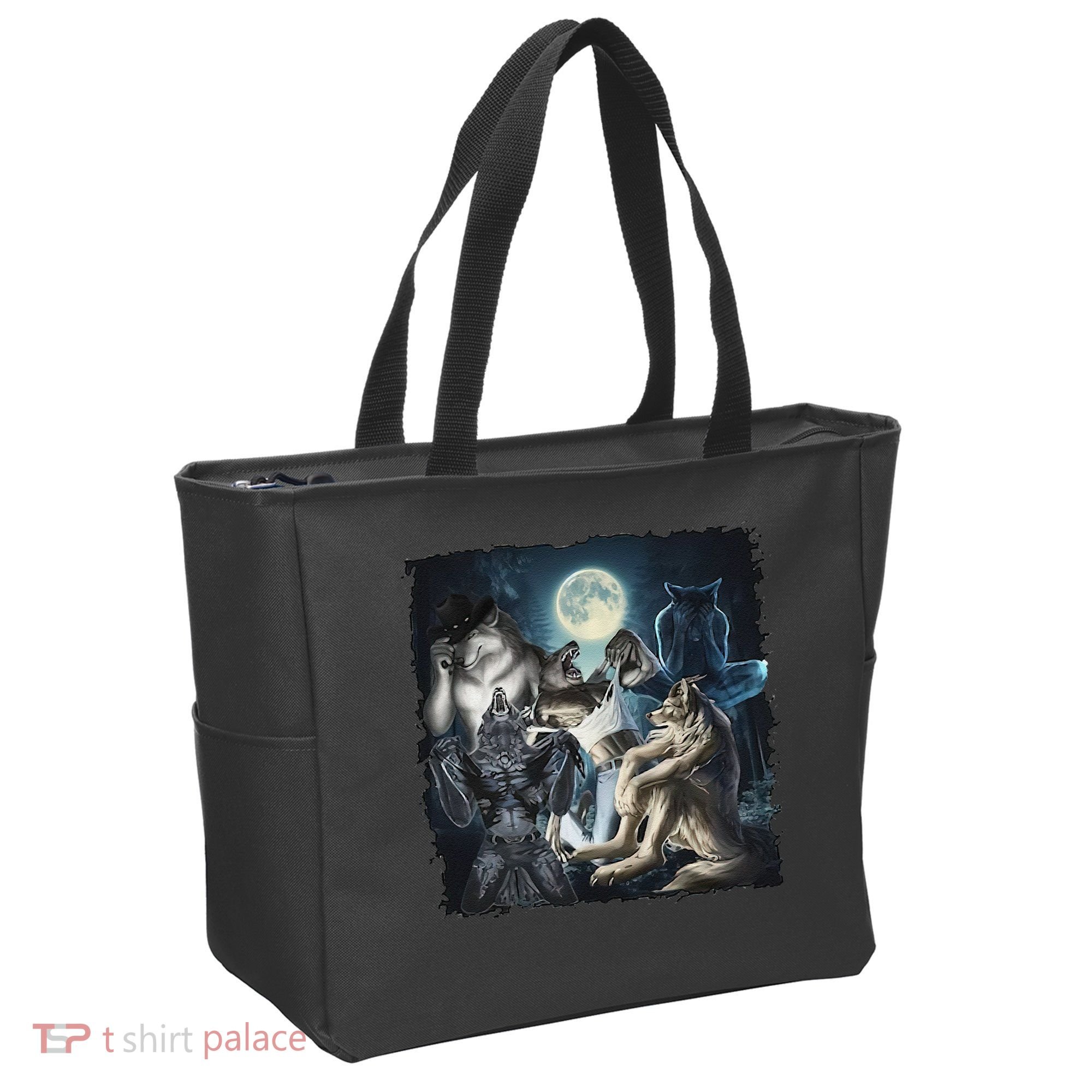 Wolf Ripping Werewolf Alpha Wolf Funny Oddly Meme Tote Bag