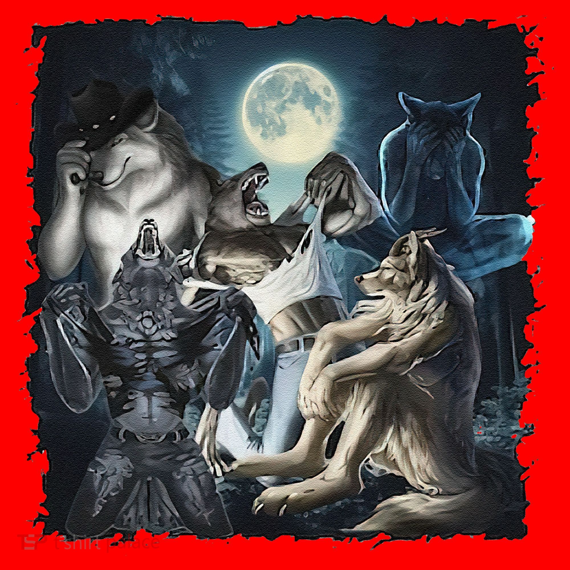 Wolf Ripping Werewolf Alpha Wolf Funny Oddly Meme Santa Hat