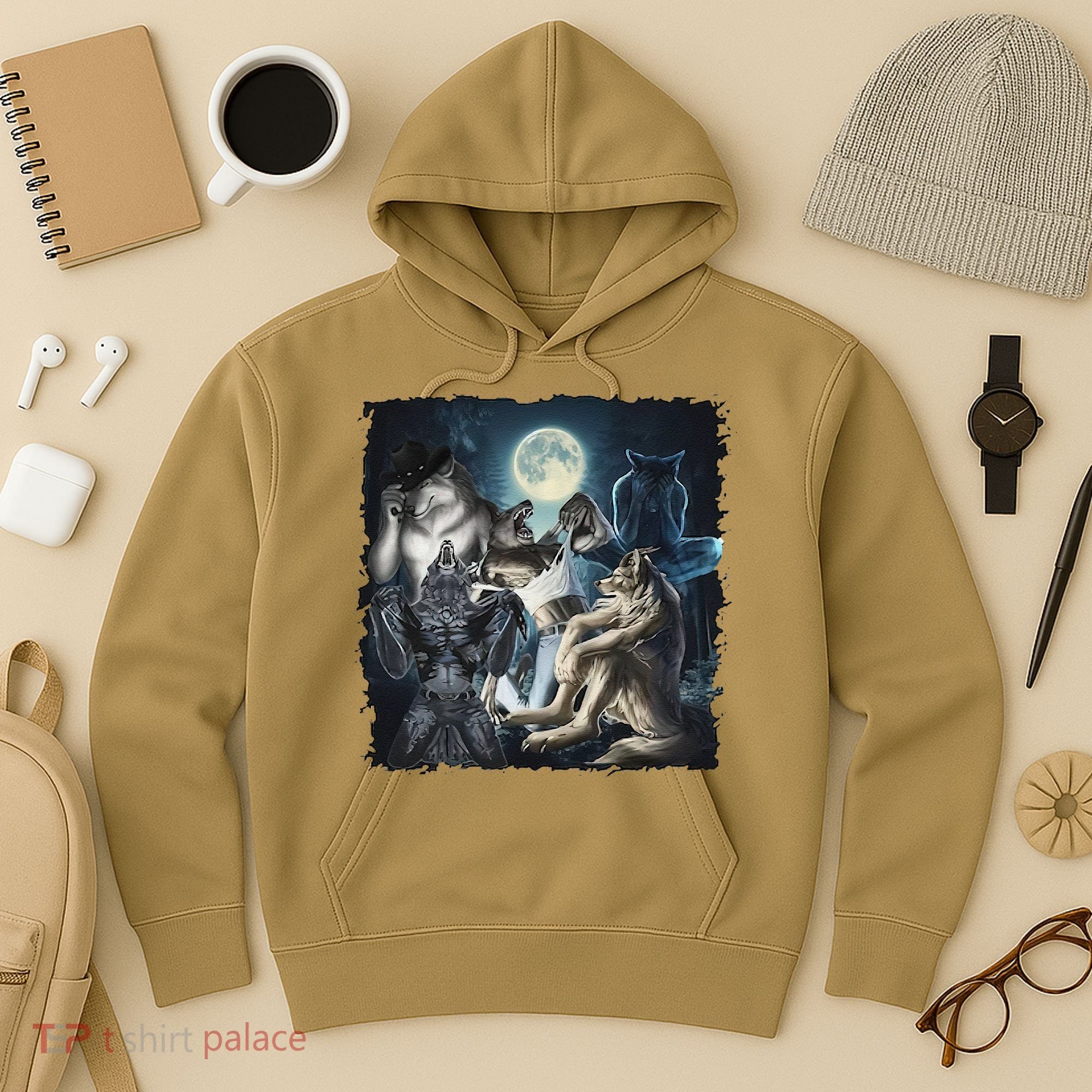 Wolf Ripping Werewolf Alpha Wolf Funny Oddly Meme Hoodie