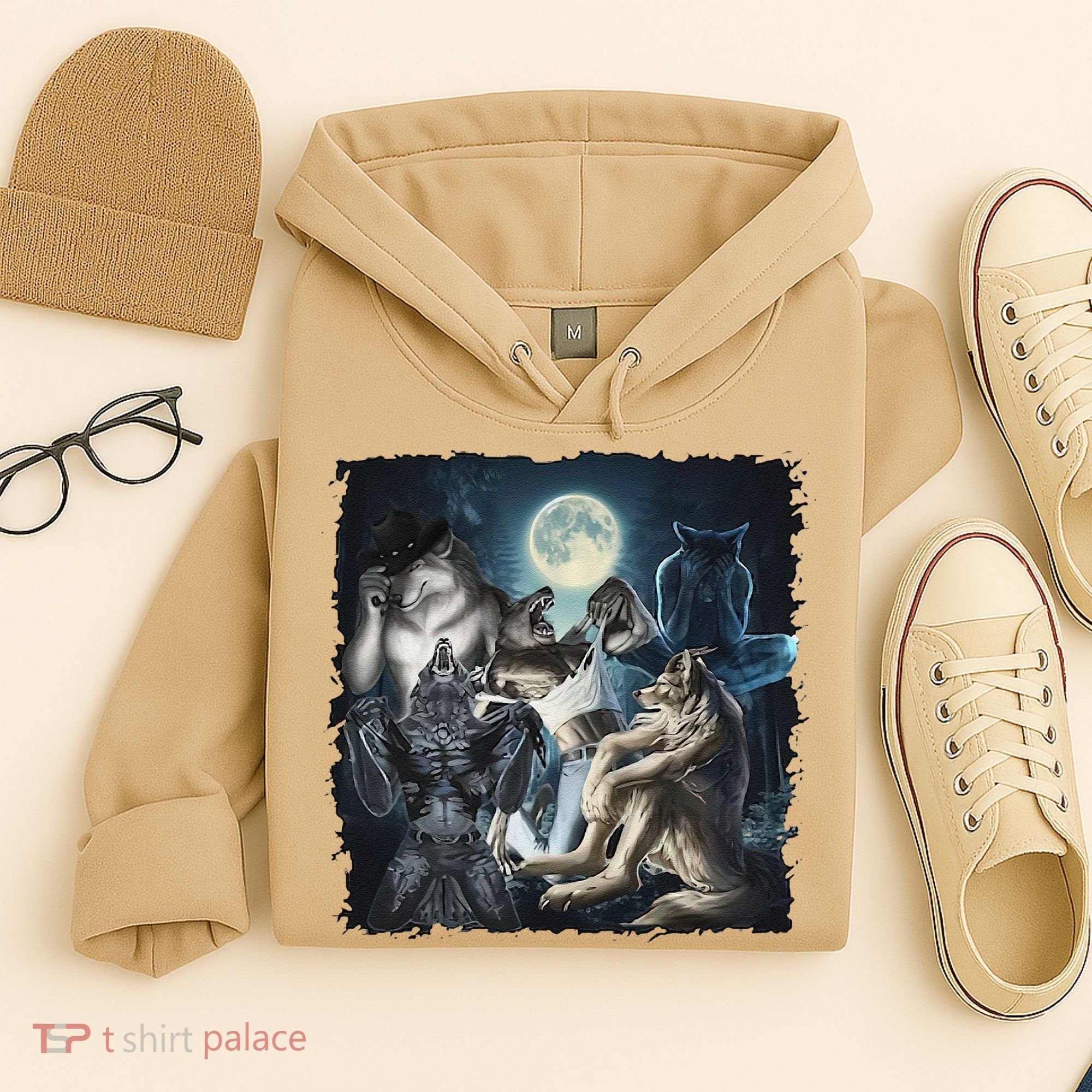 Wolf Ripping Werewolf Alpha Wolf Funny Oddly Meme Hoodie