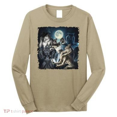 Wolf Ripping Werewolf Alpha Wolf Funny Oddly Meme Long Sleeve Shirt