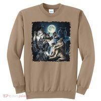 Wolf Ripping Werewolf Alpha Wolf Funny Oddly Meme Sweatshirt thumb 0
