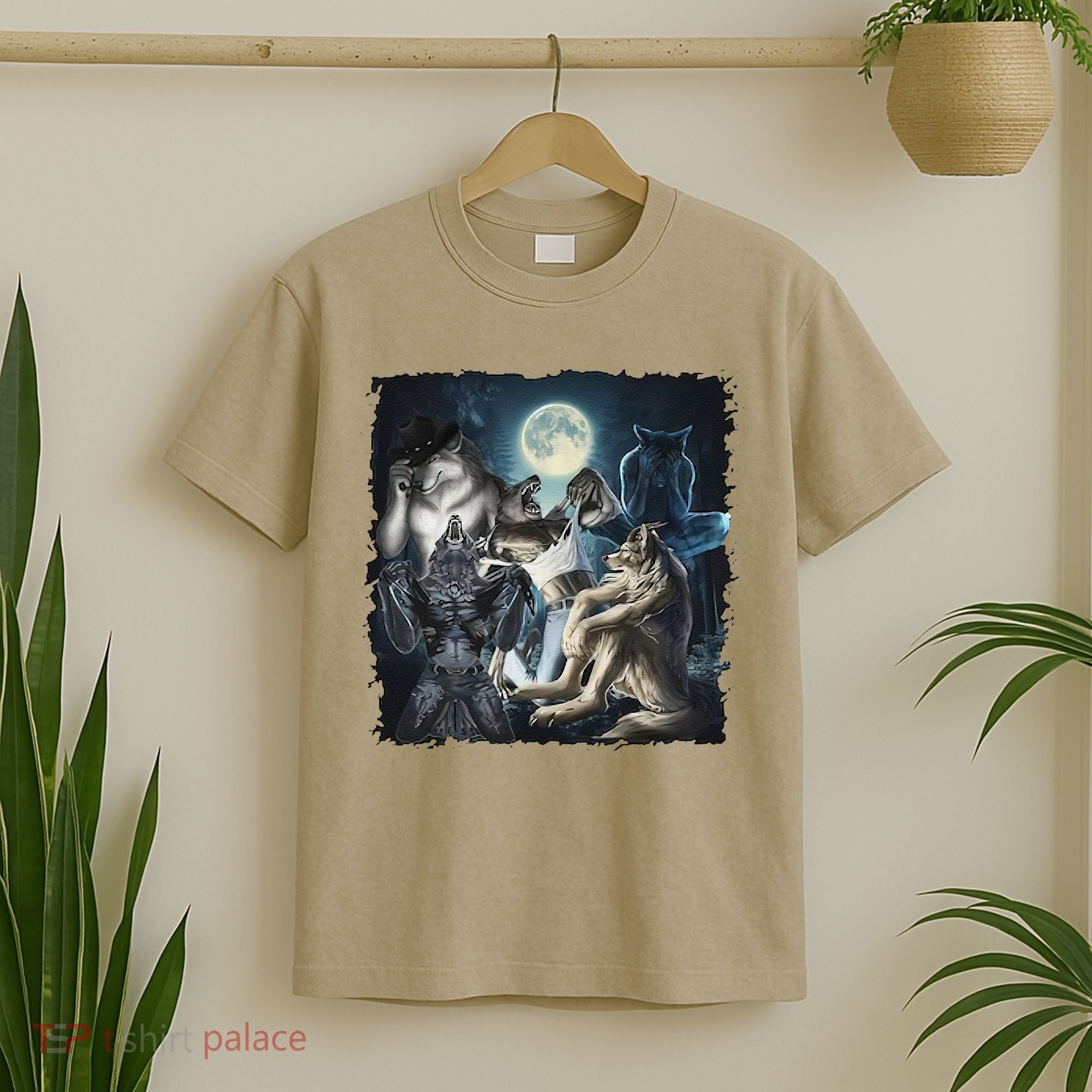 Wolf Ripping Werewolf Alpha Wolf Funny Oddly Meme T-Shirt