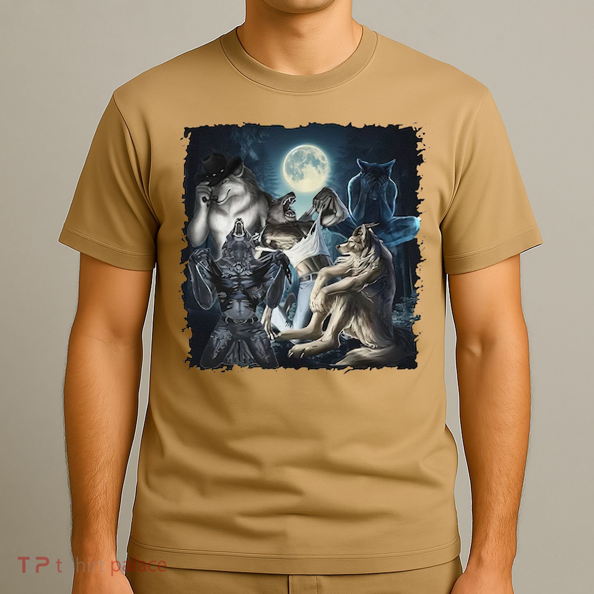 Wolf Ripping Werewolf Alpha Wolf Funny Oddly Meme T-Shirt