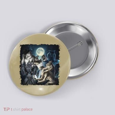 Wolf Ripping Werewolf Alpha Wolf Funny Oddly Meme Button